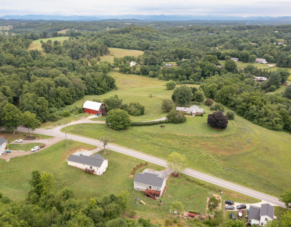 aerial view of rural community