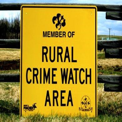 SE Alberta rural crime watch member sign